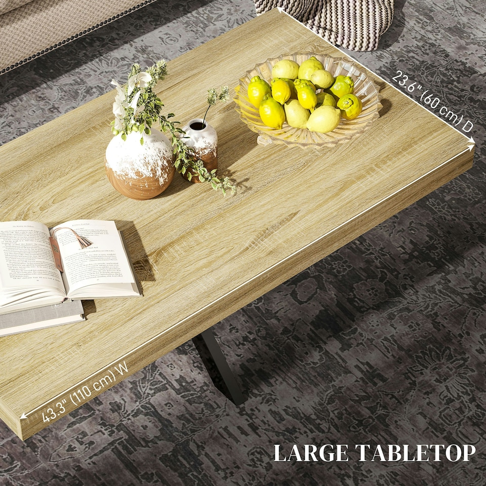 image 1 of HOMCOM Industrial Coffee Table, End Table with Steel Frame