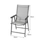 image 5 of Living and Home Metallic Frame Fabric Foldable Chair Set of 2 - Black