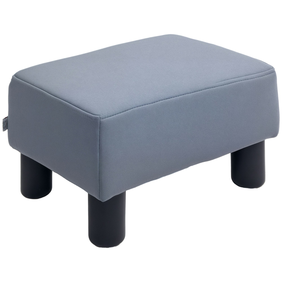 image 1 of HOMCOM Ottoman Footrest Seat Chair Footstool Microfiber Cloth Home Office Grey