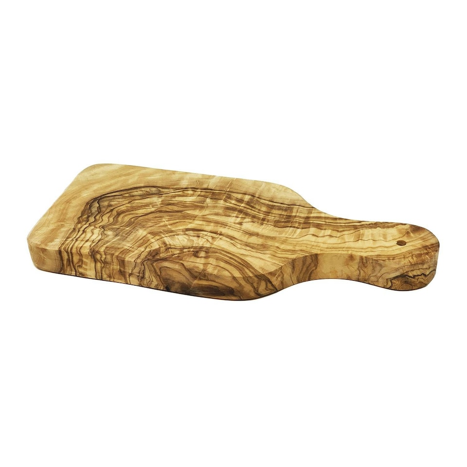 image 1 of Verano Spanish Ceramics Olive Wood Small Serving Board w/ Handle - 23x10cm Brown