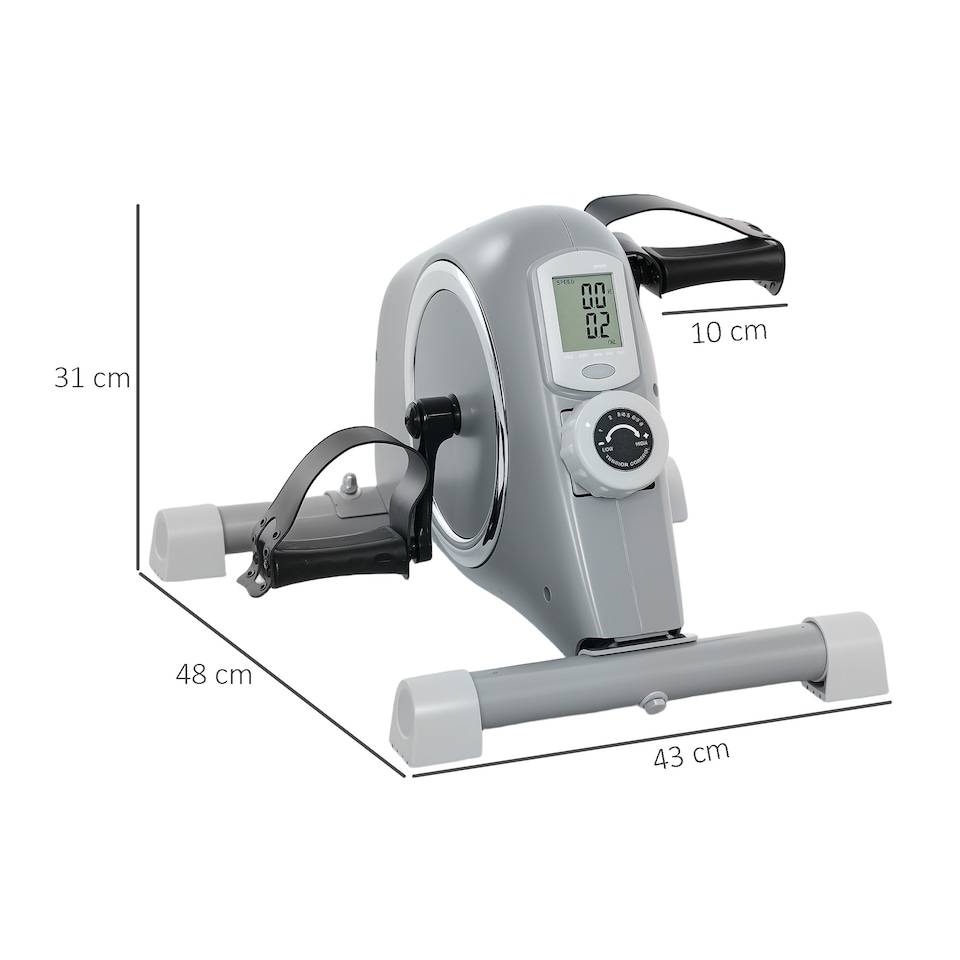 image 1 of SPORTNOW Pedal Exerciser with Eight-Level Magnetic Resistance, Grey