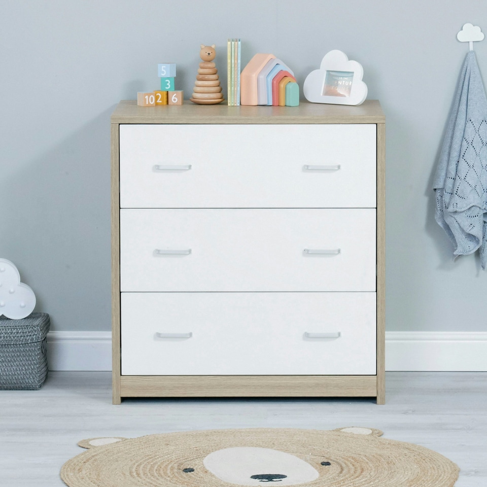 image 1 of Babymore Luno Veni Chest Changer - White Oak