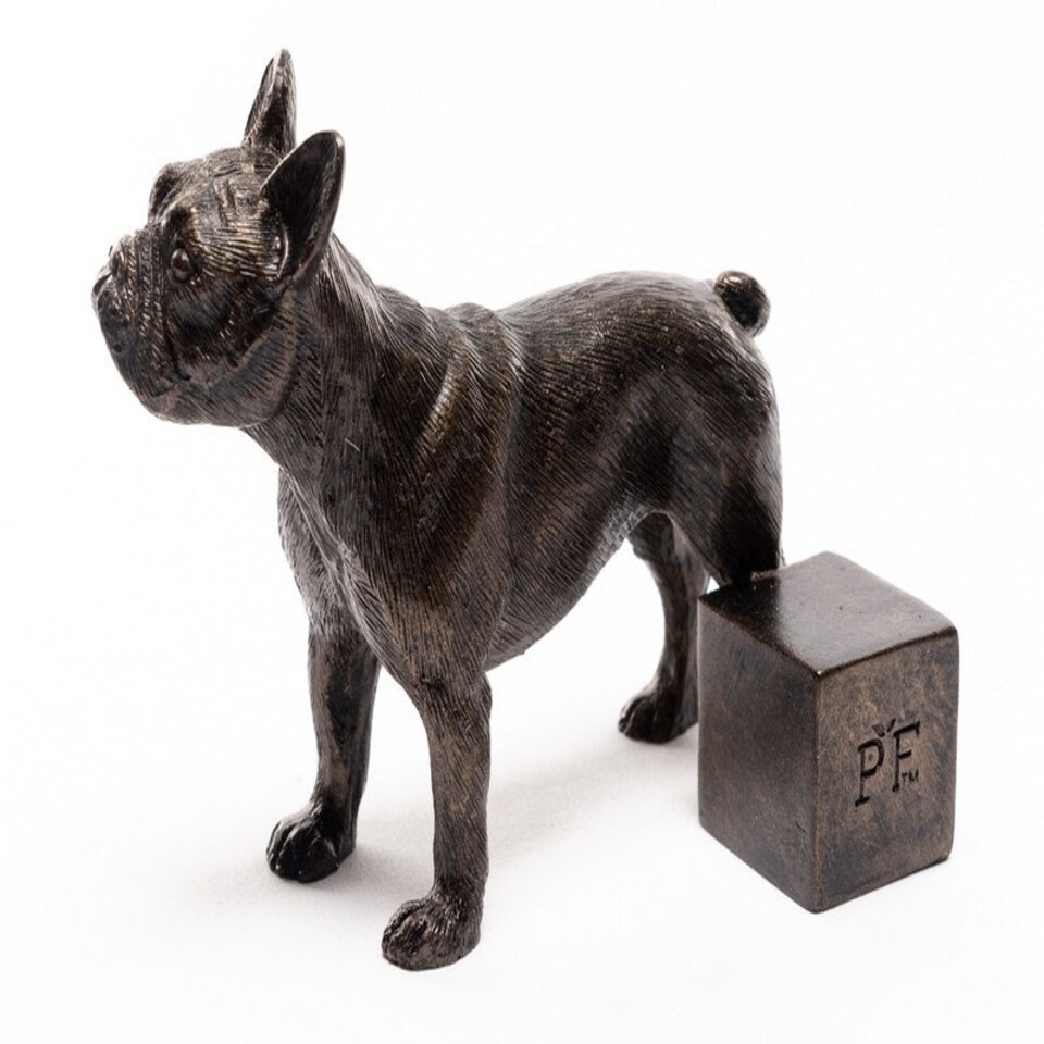 image 1 of Antique Bronze French Bulldog Plant Pot Feet - Set of 3 Bronze