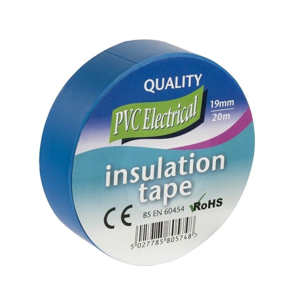 Electrical PVC Insulation Tape Blue 19mm x 20m - One Colour - One Size