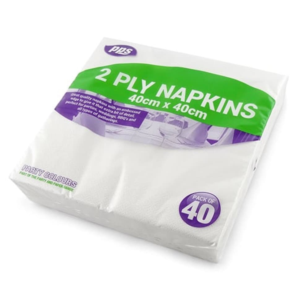 image 1 of White Paper Luncheon Napkins 40cm 2 Ply - Pack of 40