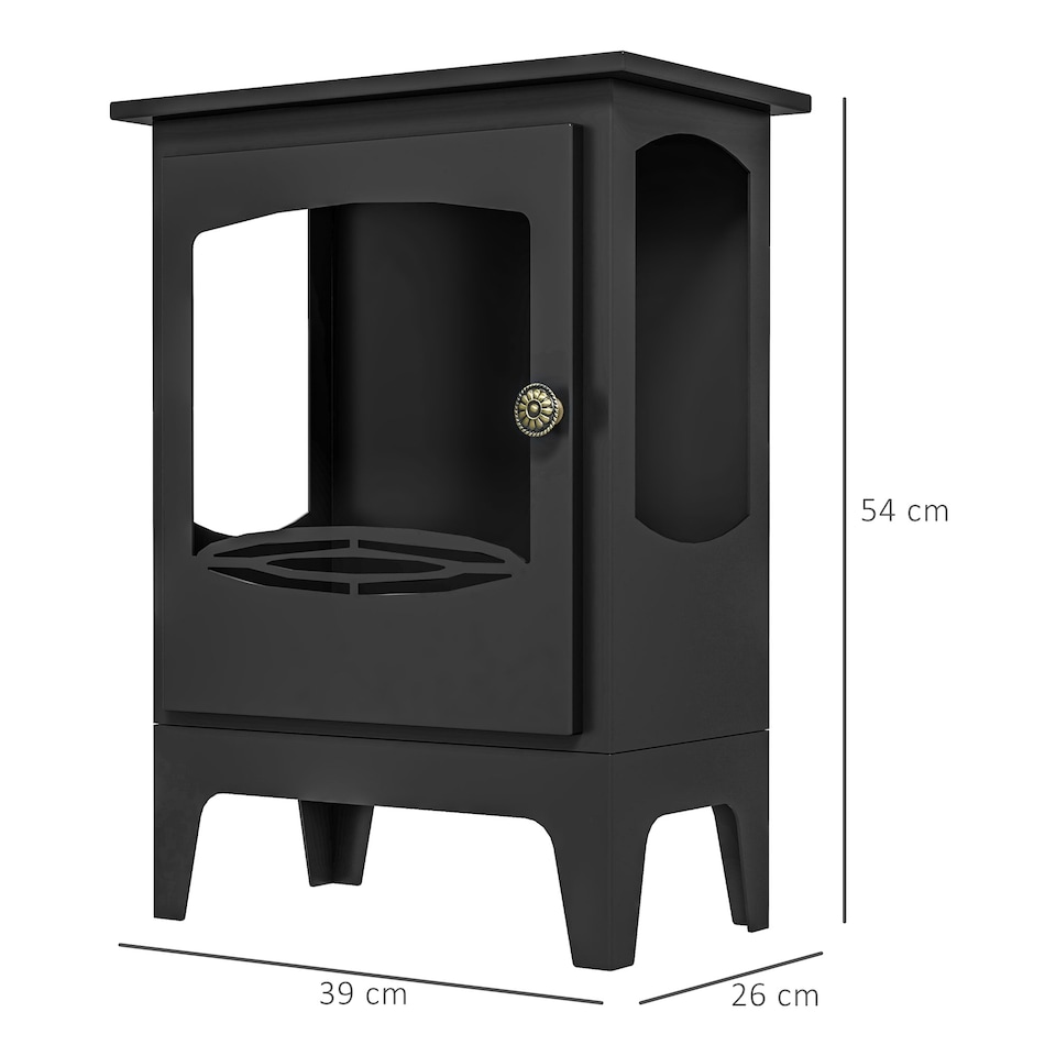 image 1 of HOMCOM Freestanding Ethanol Fireplace, Steel Bioethanol Fireplace with Stainless Steel Flame Snuffer, 0.9L Tank, 3 Hours Burning Time for Indoor, Black | Black