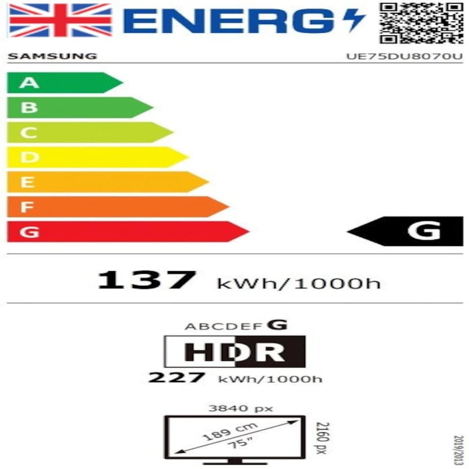 image 1 of Samsung DU8070 75" 4K Ultra HD LED Smart TV - UE75DU8070