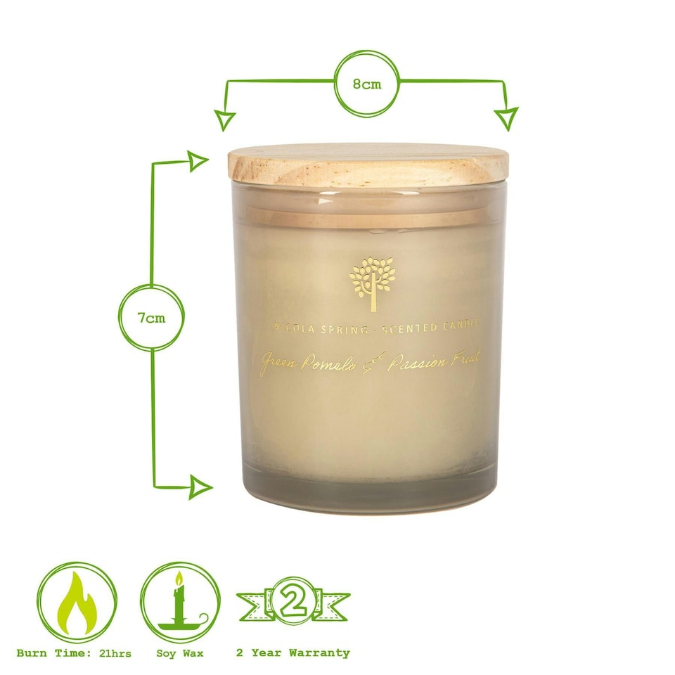 image 1 of Nicola Spring Scented Candle & Reed Diffuser Set - 130g - Green Pomelo & Passion Fruit