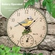 image 5 of Marco Paul 30cm Blue Bird Design Garden Clock and Thermometer Blue