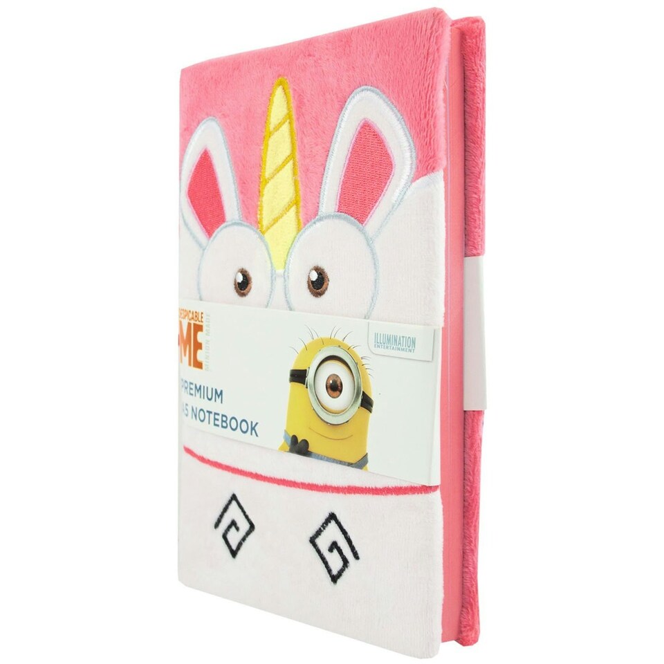 image 1 of Despicable Me Unicorn Fluffy A5 Notebook - Pink/White - One Size