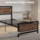 image 3 of HOMCOM Single Size Metal Bed Frame with Headboard & Footboard, Strong Slat Support Solid Bedstead Base w  Underbed Storage Space, Bedroom Furniture For Adults