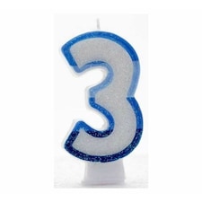 Kaleidoscope 3 Glitter Candle - White/Blue - One Size