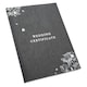 image 2 of Beautiful Black Satin Fabric Wedding Certificate Holder with Silver Floral Decor