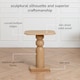 image 4 of Vita Solid Mango Wood Pedestal Side Table for Living Room Bedroom