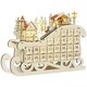 image 1 of HOMCOM Christmas Advent Calendar Light Up Sleigh w/ Countdown Drawer, Village