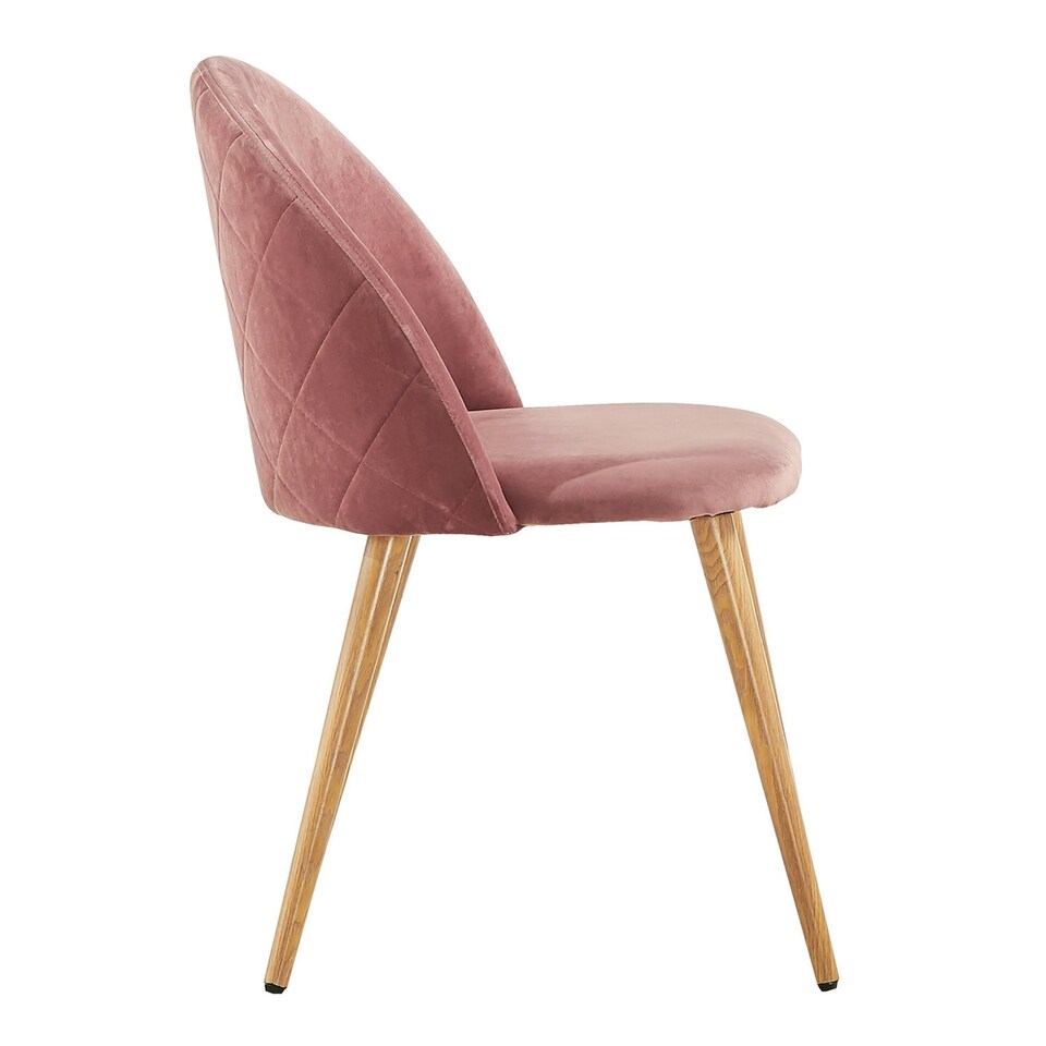 image 1 of Set of 6 Lucia Ergonomic Velvet Dining Chairs with Wooden Legs, Modern Upholstered Accent Chair Red | Rose