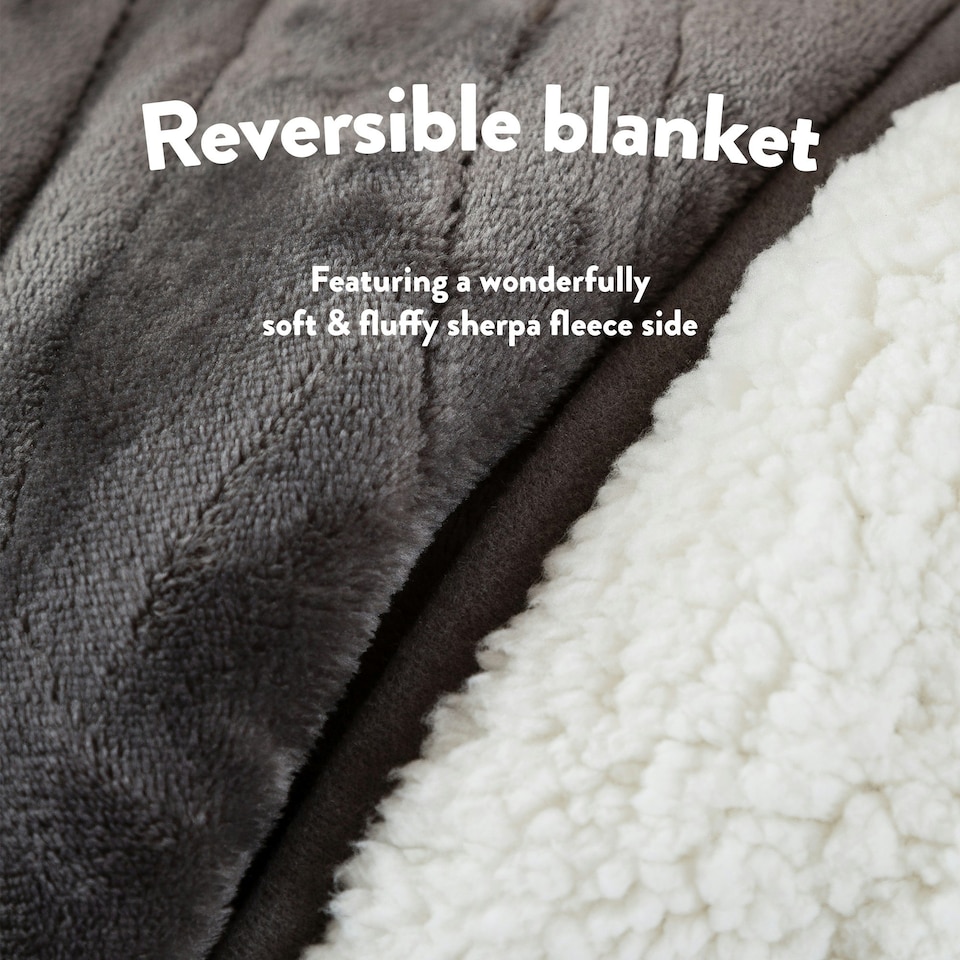 image 1 of Slumberdown Cosy & Snug Sherpa Fleece Heated Throw