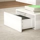 image 8 of HOMCOM LED Coffee Table with Storage, Modern High Gloss Living Room Table with 2 Drawers, Open Shelf and Remote Control, White