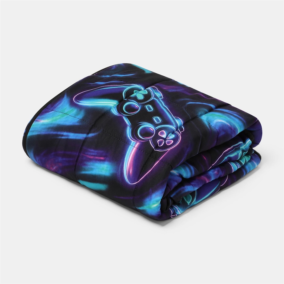 image 1 of OHS Kids Printed 3kg Teddy Fleece Weighted Blanket