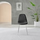 image 4 of Furniturebox 2x Corona Silver Leg Black Faux Leather Dining Chair