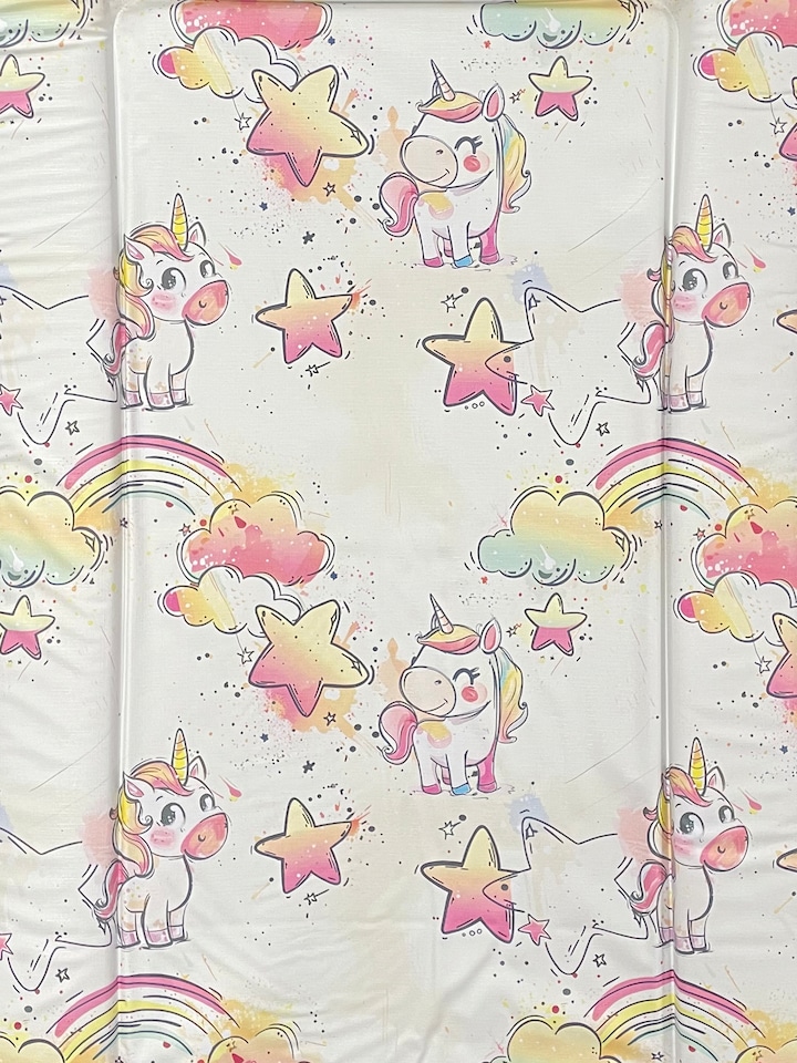 image 1 of Babybase Padded Changing Mat 74 x 46cm Unicorn Graffiti