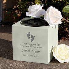 Personalised Footprints Memorial Vase
