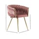 image 7 of Single Roma Knot Velvet Armchair with Gold Metal Legs, Modern Tufted Design for Living Room Pink