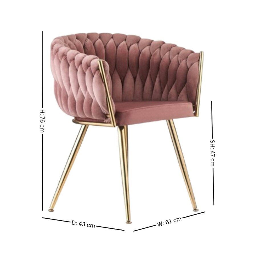 image 1 of Single Roma Knot Velvet Armchair with Gold Metal Legs, Modern Tufted Design for Living Room Pink