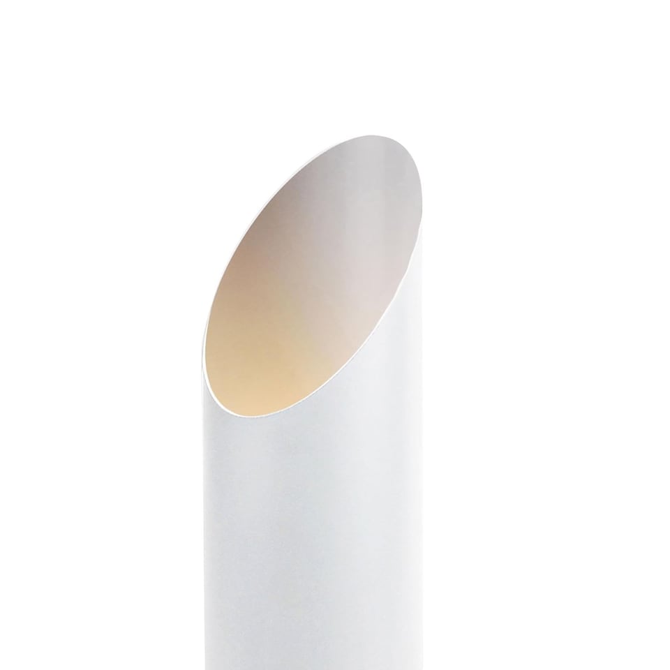 image 1 of Set of 2 White Metal Tubular Floor Uplights | White | White | Medium | 2