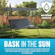 image 4 of 3 Seater Grey Garden Swing Chair Seat Hammock Swinging Metal Furniture