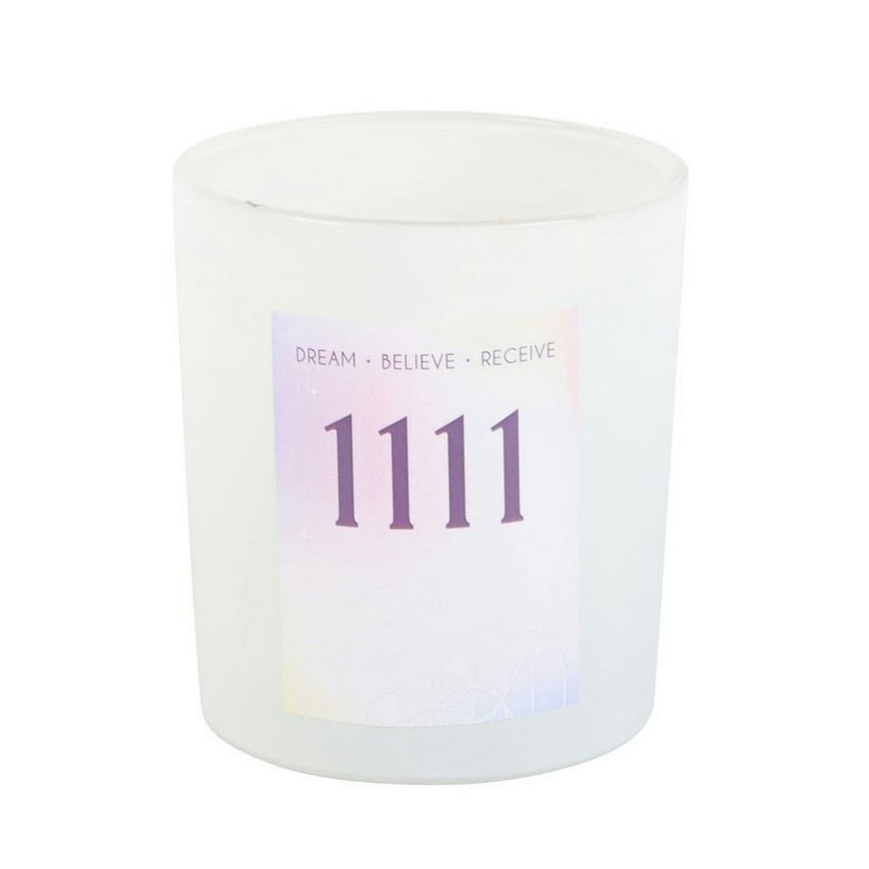 image 1 of Something Different 1111 Angel Number Crystal Chips Scented Candle - White/Clear - One Size