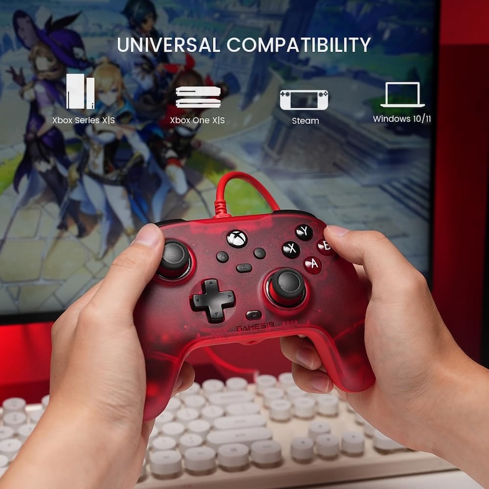 image 1 of GameSir T7 Wired Controller XSX Crystal Red