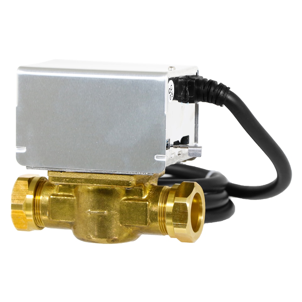 image 1 of Tower 22mm Motorised 2 Port Inline Zone Valve for Central Heating / Boiler System