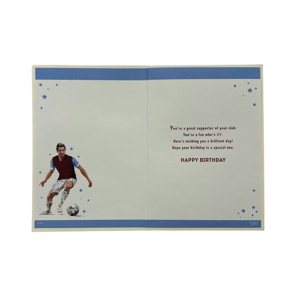 image 1 of A Man In Burgundy and White Soccer Uniform Customized Male Birthday Card