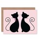 image 1 of Silhouette Couple Cat Anniversary Valentines Day Card