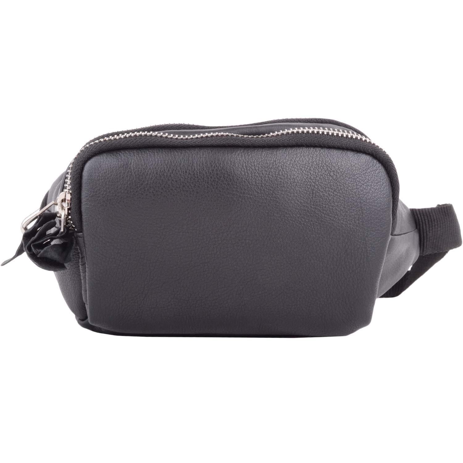 London Leathergoods Womens / Mens Soft Genuine Leather Work / Travel / Holiday Bumbag / Waist Bag Black Black