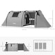 image 3 of Outsunny 3-4 Man Camping Tent, Large Family Tunnel Tent with Bedroom and Living Room, 3000mm Waterproof, Portable with Bag, for Fishing Hiking Festival, Grey | Grey | Grey