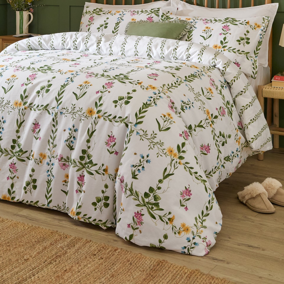 image 1 of Wylder Olivia Reversible 100% Cotton Duvet Cover Set | Green | Green | King