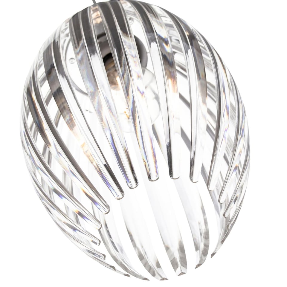 image 1 of Modern Designer Easy Fit Pendant Shade with Beautiful Clear Acrylic Curved Rods | Clear | Transparent | 1