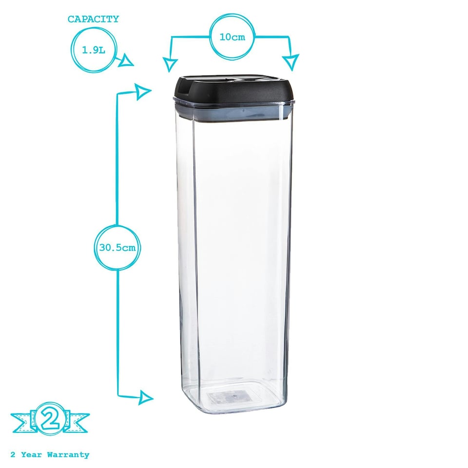 image 1 of Argon Tableware Flip Lock Plastic Food Storage Containers - 1.9 Litre - White - Pack of 3