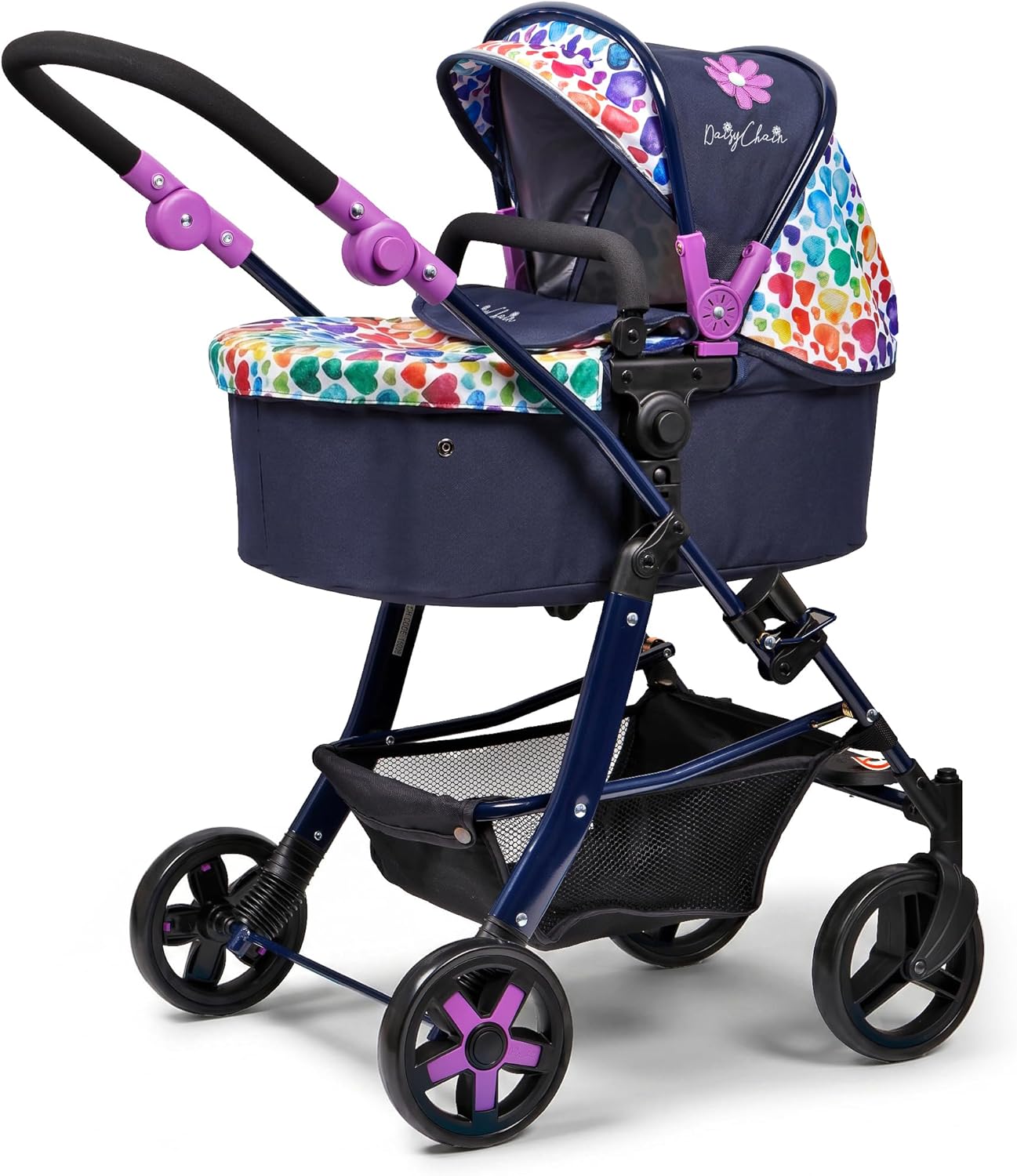 Daisy Chain Connect 5 in 1 Dolls Pram â (Rainbow Hearts)