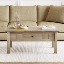 Vida Designs Panama 1 Drawer Storage Coffee Table, Solid Pine Wood