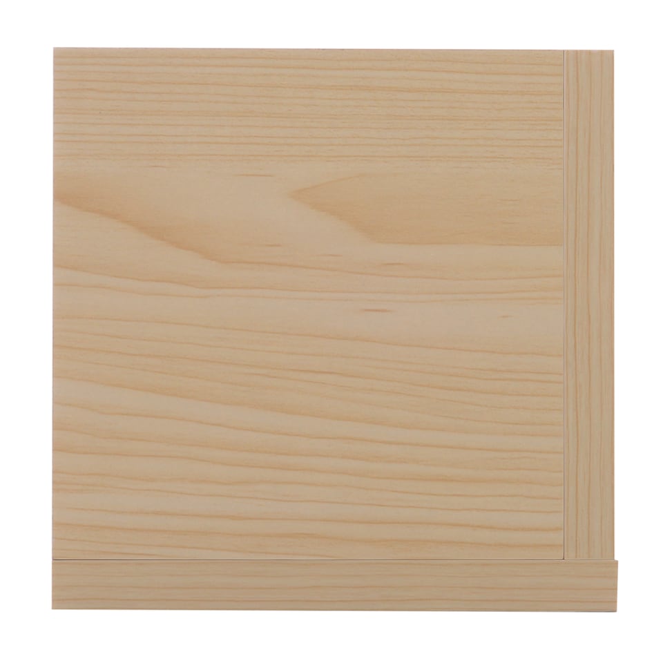 image 1 of HOMCOM Wall Mount 84 CD   56 DVD Blu-ray  Media Storage Rack 4 Cubes Wooden Shelf Organizer Unit Bookcase Display, Natural Wood Finish