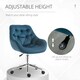 image 3 of Vinsetto Velvet Home Office Chair Desk Chair with Adjustable Height, Blue