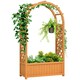 image 6 of Outsunny Wooden Raised Garden Bed, Trellis Planter w/ Trellis, Fabric Liner