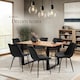 image 8 of Dining Chair Monroe - padded, velvet look, ergonomic seat, black steel legs - Set of 6 Black