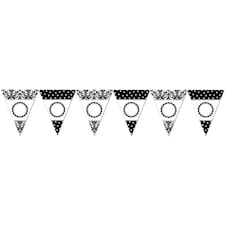 Amscan Damask Banner - Black/White - One Size