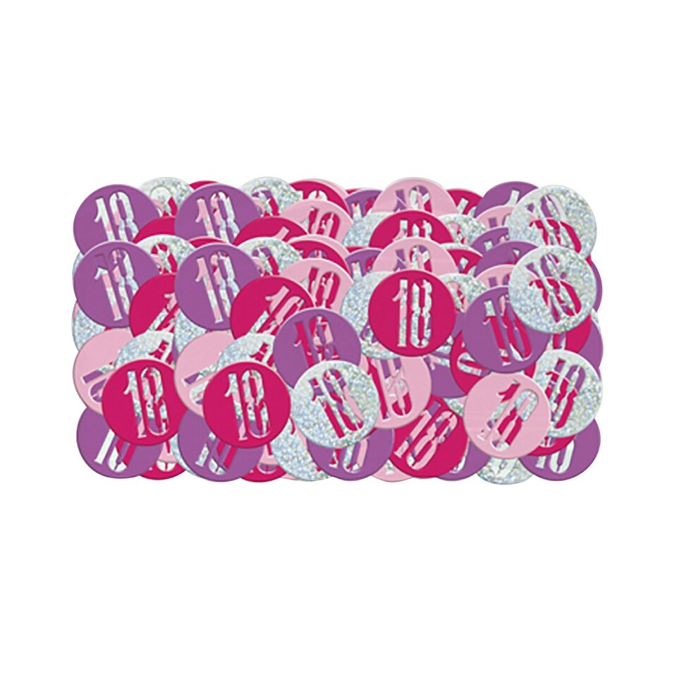 image 1 of Unique Party Glitz Foil Confetti - Pink - 13