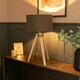 image 2 of ValueLights Clipper Tripod Painted Black Table Lamp with Medium Drum Shade