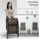 image 3 of Outsunny Set of 2 Outdoor Rattan Folding Chair Set w/ Adjustable Backrest Brown